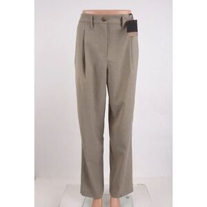 Massimo Dutti Womens Darted Pants Trousers US 4 EU 36 Brown 5063/543 NWT